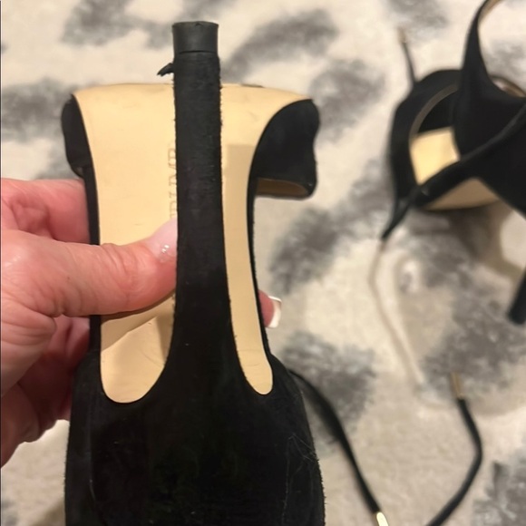 Ivanka Trump Suede Black Heels with Ankle Straps size 6.5 - Picture 5 of 7